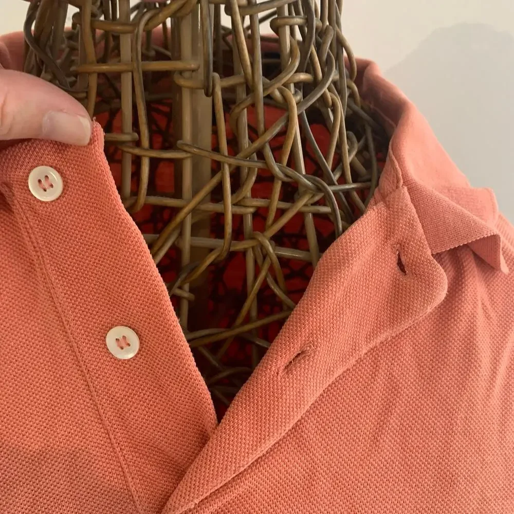 GAP Men’s Polo Shirt – Size L – Rust/Coral – 100% Cotton – Casual Short Sleeve - Picture 4 of 10